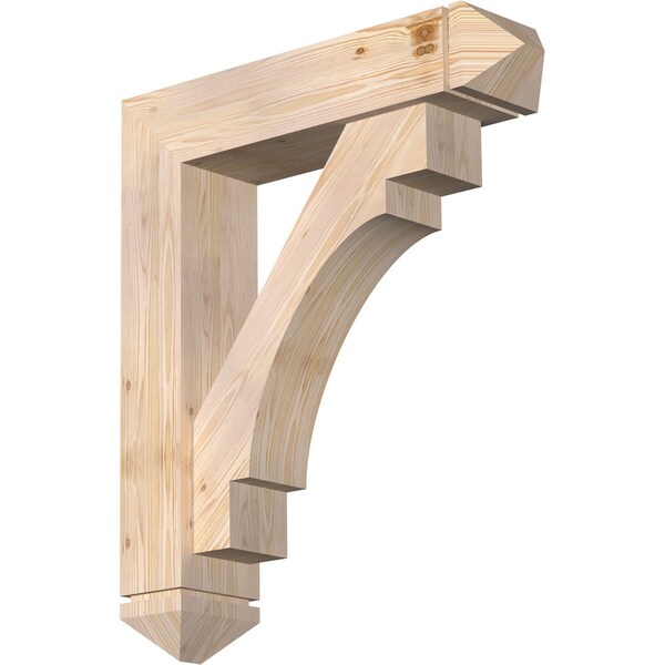 Ekena Millwork Merced Arts and Crafts Smooth Bracket w/ Offset Brace, Douglas Fir, 7 1/2"W x 32"D x 38"H BKT0806X32X38MRC03SDF - main